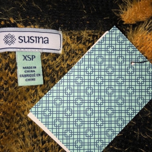 💛SUSINA💛FUZZY OPEN FRONT CARDIGAN ZEBRA STRIPE💛 - Picture 8 of 8